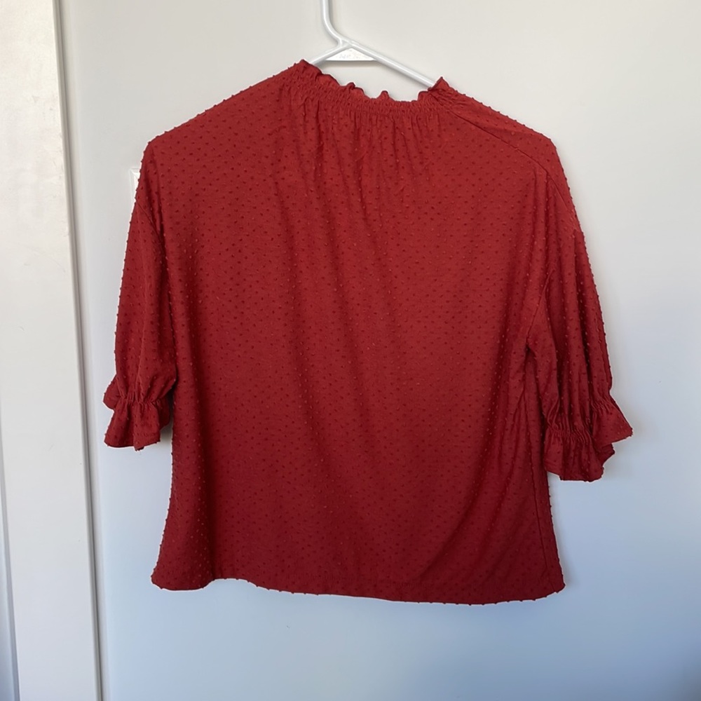 Madewell Texture & Thread Clip Dot Ruffle Top